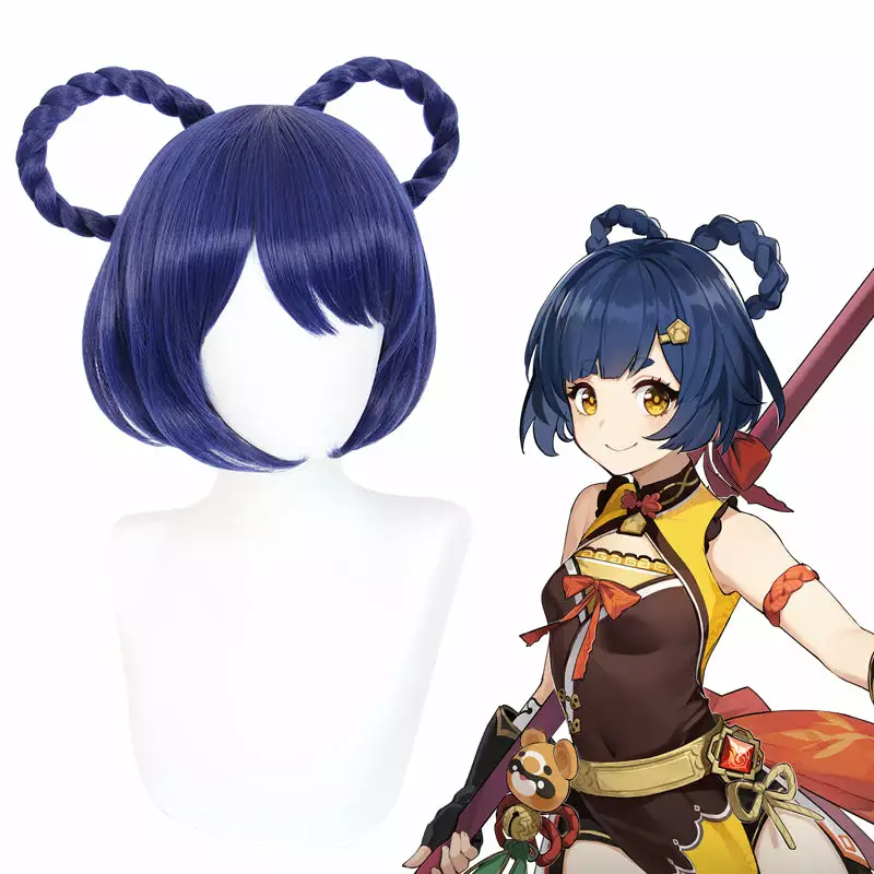 Cosplay Anime Cosplay Paryk - Genshin Impact Xiangling 4 Cosplay Anime Cosplay Paryk - Genshin Impact Xiangling - Billede 2