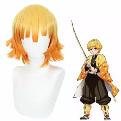 Cosplay Anime Cosplay Wig - Demon Slayer Agatsuma Zenitsu (Dark Orange)