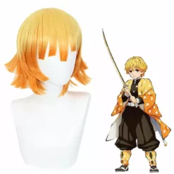 Cosplay Anime Cosplay Wig - Demon Slayer Agatsuma Zenitsu (Dark Orange) -Motorsav Mand Butik CS 461A2