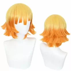 Cosplay Anime Cosplay Wig - Demon Slayer Agatsuma Zenitsu (Dark Orange) -Motorsav Mand Butik CS 461A3