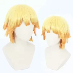 Cosplay Anime Cosplay Wig - Demon Slayer Agatsuma Zenitsu (Lys Orange) -Motorsav Mand Butik CS 471B b