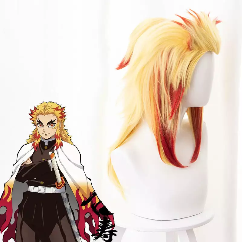 Cosplay Anime Cosplay Wig - Demon Slayer Rengoku Kyoujurou 5 Cosplay Anime Cosplay Wig - Demon Slayer Rengoku Kyoujurou - Billede 3
