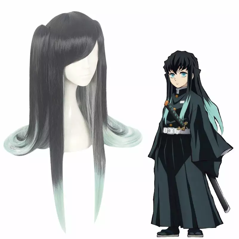 Cosplay Anime Cosplay Wig - Demon Slayer Tokitou Muichirou II 4 Cosplay Anime Cosplay Wig - Demon Slayer Tokitou Muichirou II - Billede 2