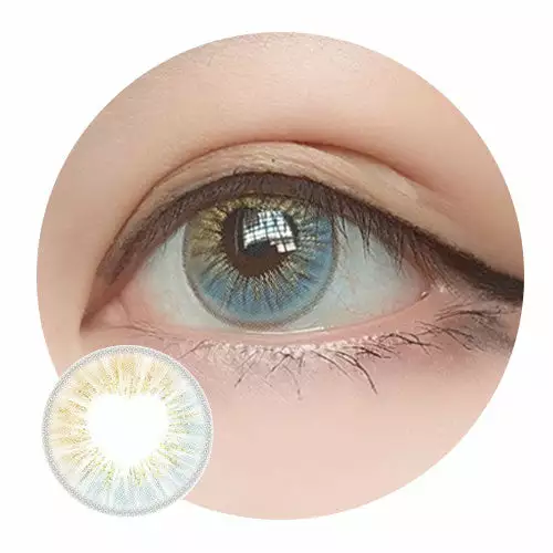 Lille Skat Sweety Anime Shining Heart Blå Brun -Motorsav Mand Butik heart shape lense blue